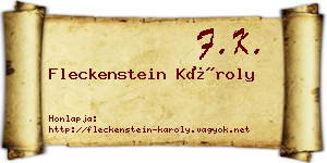 Fleckenstein Károly névjegykártya